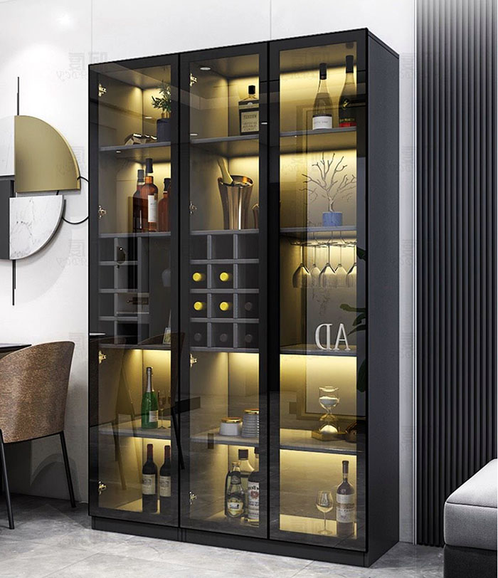 Tủ rượu cánh kính phòng khách